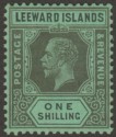 Click for more photos and details Leeward Islands 1931 KGV 1sh Black on Emerald Die I Mint SG87