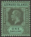 Leeward Islands 1931 KGV 1sh Black on Emerald Die I Mint SG87