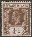 Leeward Islands 1931 KGV ¼d Brown Die I Mint SG81