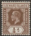 Click for more photos and details Leeward Islands 1931 KGV ¼d Brown Die I Mint SG81