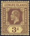 Click for more photos and details Leeward Islands 1914 KGV 3d Purple on Lemon Mint SG51b