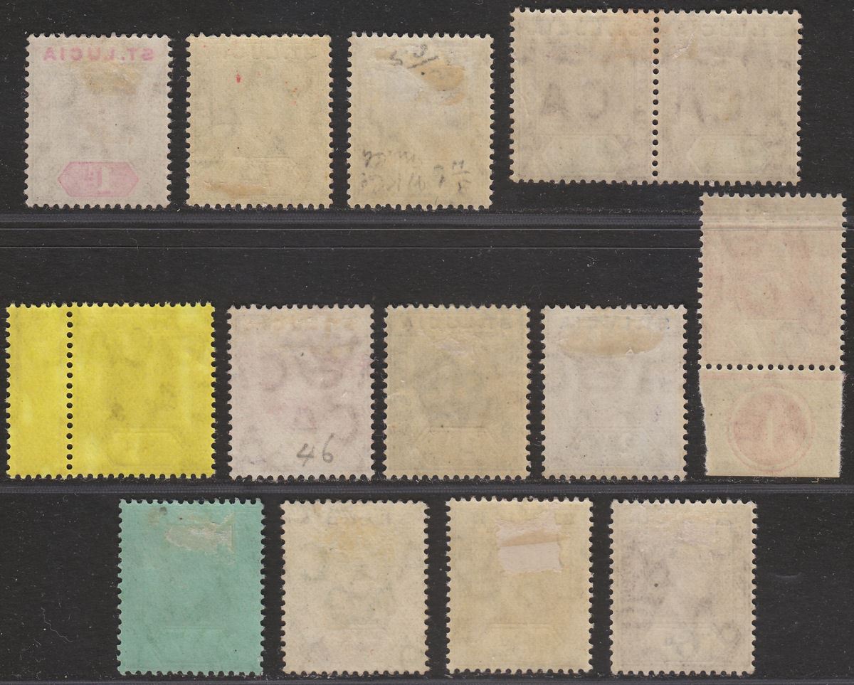 St Lucia 1904-10 King Edward VII Set to 1sh Mostly Mint SG64-75 inc SG73