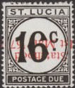 Click for more photos and details St Lucia 1967 QEII Postage Due Statehood Overprint Inverted 16c UM Mint MNH