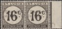 Click for more photos and details St Lucia 1967 QEII Postage Due Statehood Black Overprint 16c Pair UM Mint Trial?