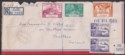Click for more photos and details St Lucia 1949 KGVI 75th Anniv of UPU Registered Airmail First Day Cover to UK