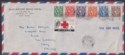 Click for more photos and details St Lucia 1963 QEII Definitives Part Set to 15c, 4c Used on Airmail Cover to UK