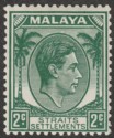 Malaya Straits Settlements 1938 KGVI 2c Green Die II Mint SG293