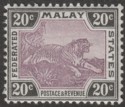 Click for more photos and details Federated Malay States 1901 Tiger 20c Mauve and Black Mint SG21