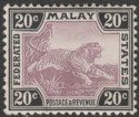 Federated Malay States 1905 Tiger 20c Mauve and Black Chalky Mint SG45a