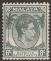 Click for more photos and details Malaya Straits Settlements 1938 KGVI 8c Grey Mint SG283