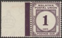 Malayan Postal Union 1938 Postage Due 1c Slate-Purple Mint SG D1
