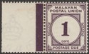 Click for more photos and details Malayan Postal Union 1938 Postage Due 1c Slate-Purple Mint SG D1