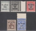 Malaya Japanese Occupation 1942 DAI NIPPON 2602 Overprint Selection to 25c Mint