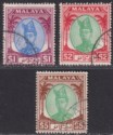 Malaya Trengganu 1949 Sultan Ismail $1, $2, $5 Used SG85-87 cat £170