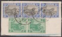 Federated Malay States 1927 KGV 10c x3, 2c x2 Used on Piece with IPOH Postmarks