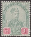 Malaya Johore 1891 QV Sultan Abu Bakar $1 Green + Carm Mint SG27 cat £120