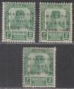 Malaya Trengganu 1922 2c Borneo Exhibition Overprints with Varieties Mint