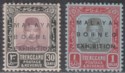 Malaya Trengganu 1922 30c $1 Borneo Exhibition Overprint Variety Mint SG54b 56d
