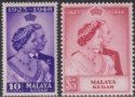 Click for more photos and details Malaya Kedah 1948 KGV Royal Silver Wedding 10c, $5 Mint SG70-71 cat £30 - tones