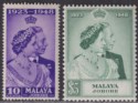 Malaya Johore 1948 KGVI Royal Silver Wedding 10c and $5 Mint SG131-132 cat £30