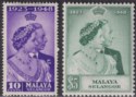 Malaya Selangor 1948 KGVI Royal Silver Wedding 10c, $5 Mint SG88-89 cat £28