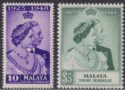 Click for more photos and details Malaya Negri Sembilan 1948 KGVI Royal Silver Wedding 10c, $5 Mint SG40-41 RSW