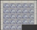 Maldive Islands 1950 KGVI Palm Tree + Dhow 3l Blue Block of 23 Mint SG22 cat£500