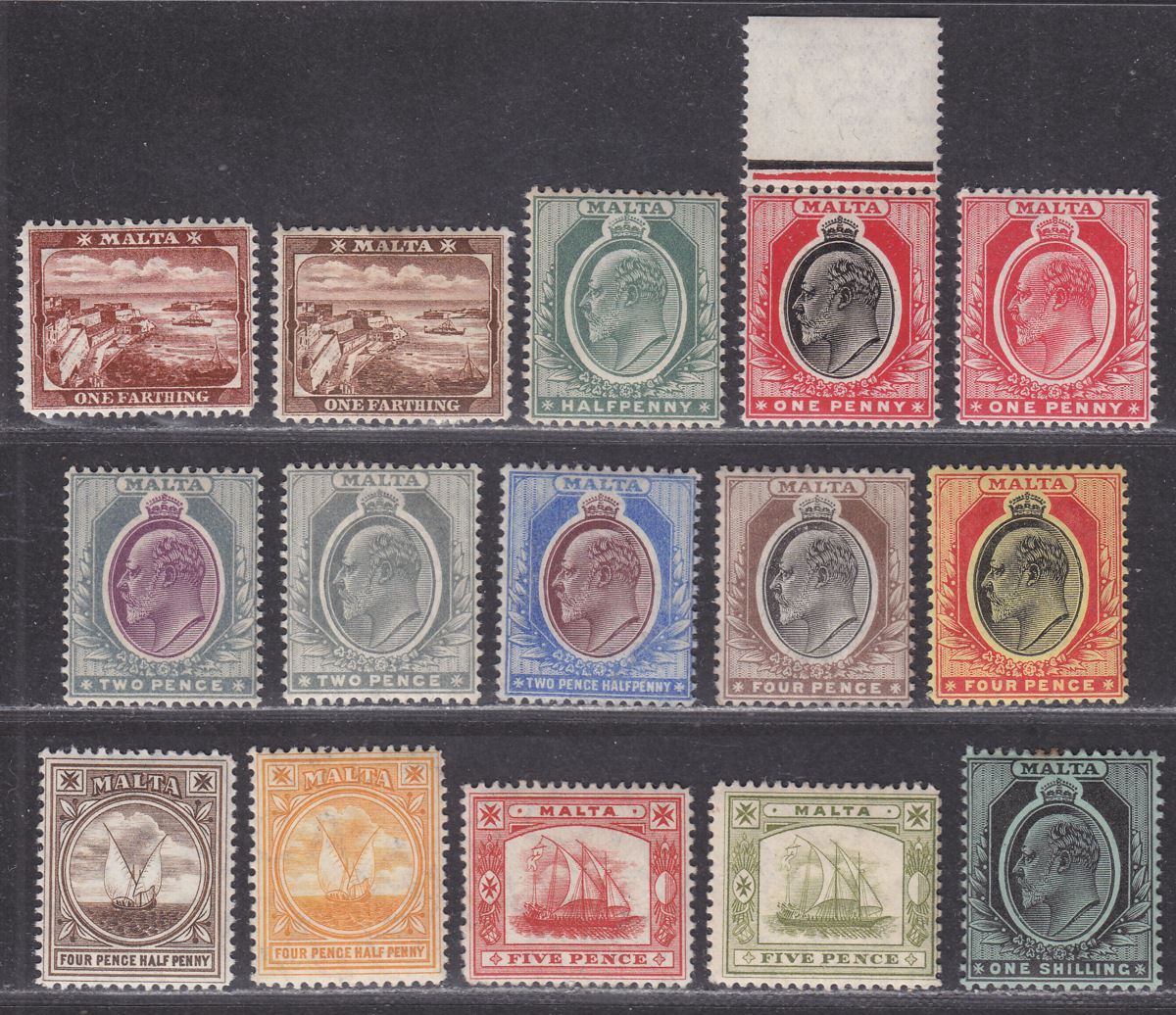 Malta 1904-14 King Edward VII Part Set to 1sh Mint