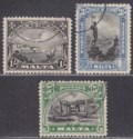 Click for more photos and details Malta 1926 King George V Postage 1sh, 3sh, 5sh Used cat £135
