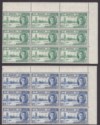 Click for more photos and details Malta 1946 KGVI Victory 1d Green and 3d Blue Blocks of 9 Mint SG232-233
