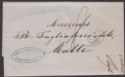Click for more photos and details France 1863 Unstamped Entire Marseille to Malta with PH G Caramano Mark
