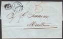 Click for more photos and details Egypt 1844 Unstamped Entire Alexandria to Malta PURIFE AU LAZARET Disinfection