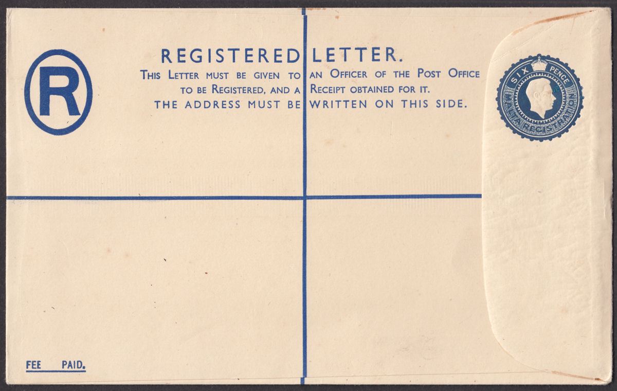 Malta 1952 KGVI 6d Registered Postal Stationery Cover Unused