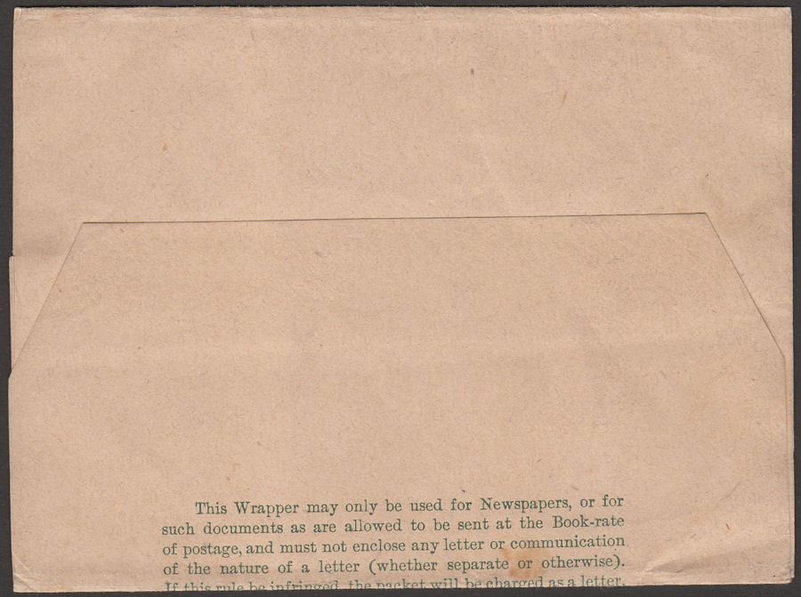 Malta QV ½d Postal Stat Wrapper to Germany with A25 Oval Postmark