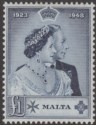 Click for more photos and details Malta 1949 KGVI Royal Silver Wedding £1 Indigo Mint SG250 cat £38