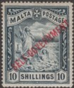 Click for more photos and details Malta 1922 KGV Self Government 10sh Black wmk Script Mint SG121 cat £140