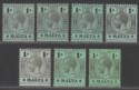 Click for more photos and details Malta 1914-21 King George V 1sh Shade Selection Mint