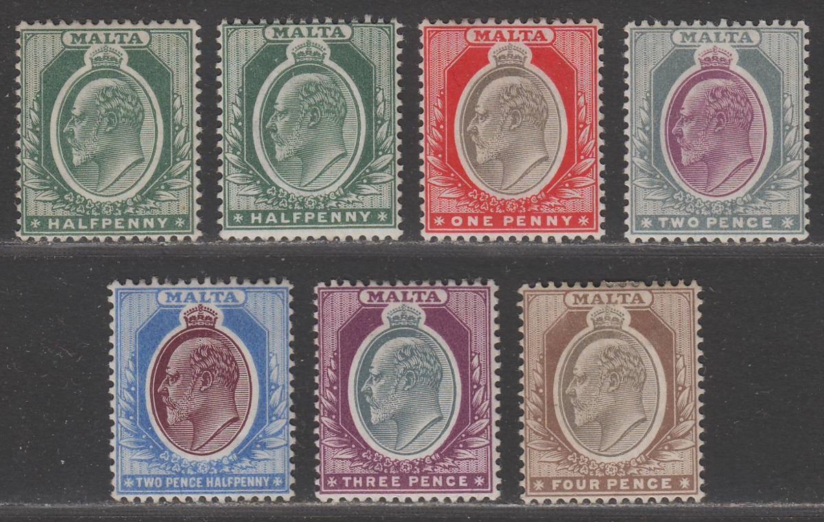 Malta 1903 King Edward VII wmk Crown CA Set to 4d Mint SG38-43 cat £100