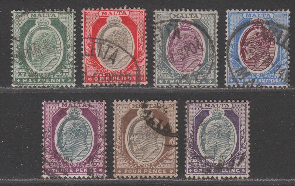 Malta 1903 King Edward VII wmk Crown CA Set Used SG3844 cat £35