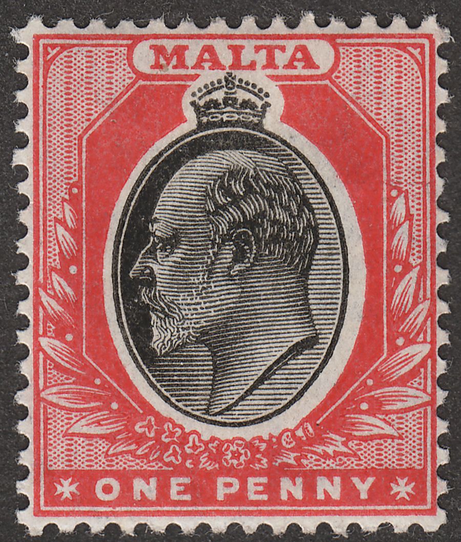 Malta 1905 KEVII 1d Black and Red Mint SG48
