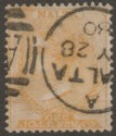 Click for more photos and details Malta 1880 Queen Victoria ½d Bright Orange-Yellow? p14 Used with CDS Postmark