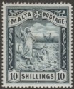 Click for more photos and details Malta 1899 QV Shipwreck St Paul 10sh Blue-Black Mint SG35 cat £100