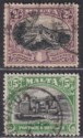 Click for more photos and details Malta 1930 KGV Postage and Revenue 2sh, 5sh Used SG205 SG208 cat £118