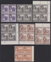 Malta 1956 Queen Elizabeth II ¼d, 1d, 2d, 2½d Blocks of 4 UM Mint