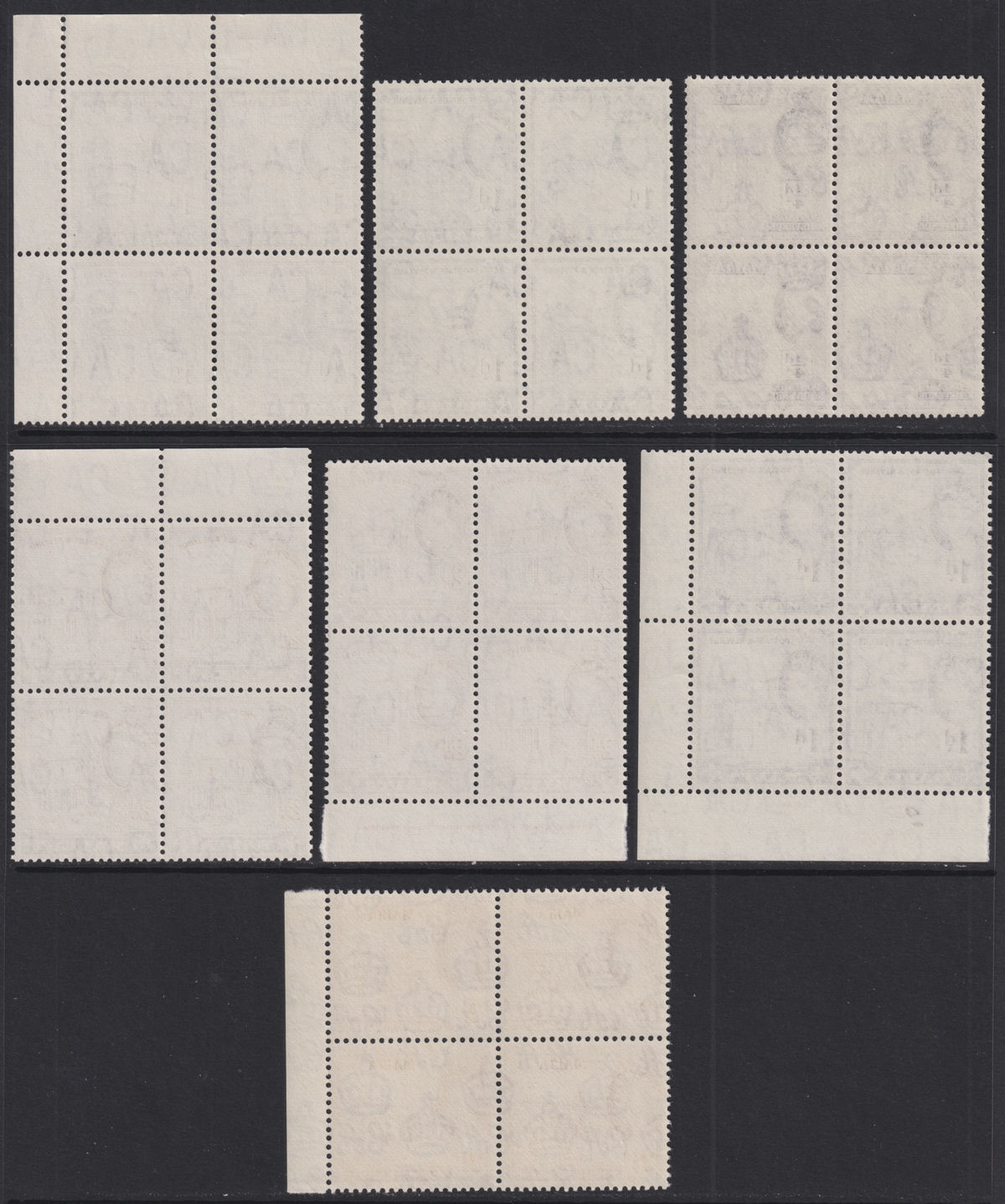 Malta 1956 Queen Elizabeth II ¼d, 1d, 2d, 2½d Blocks of 4 UM Mint