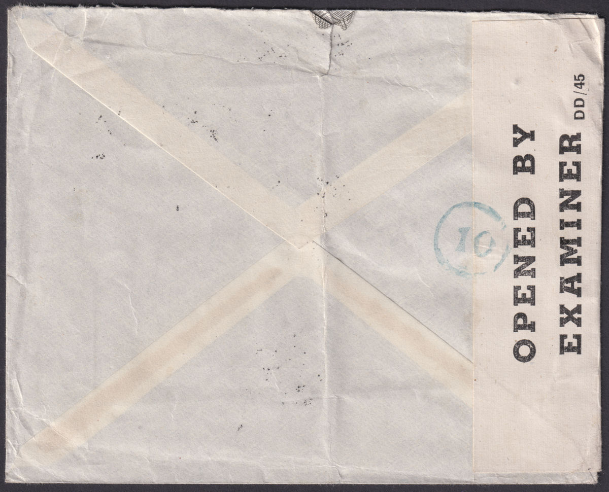 Malta 1944 KGVI 3d x5 Used on Airmail Cover to UK with Censor Label