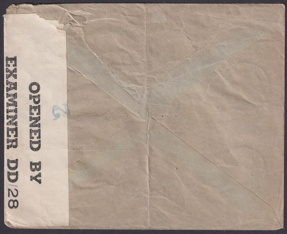 Malta 1944 KGVI 1sh, 3d Used on Airmail Cover to UK with Censor Label