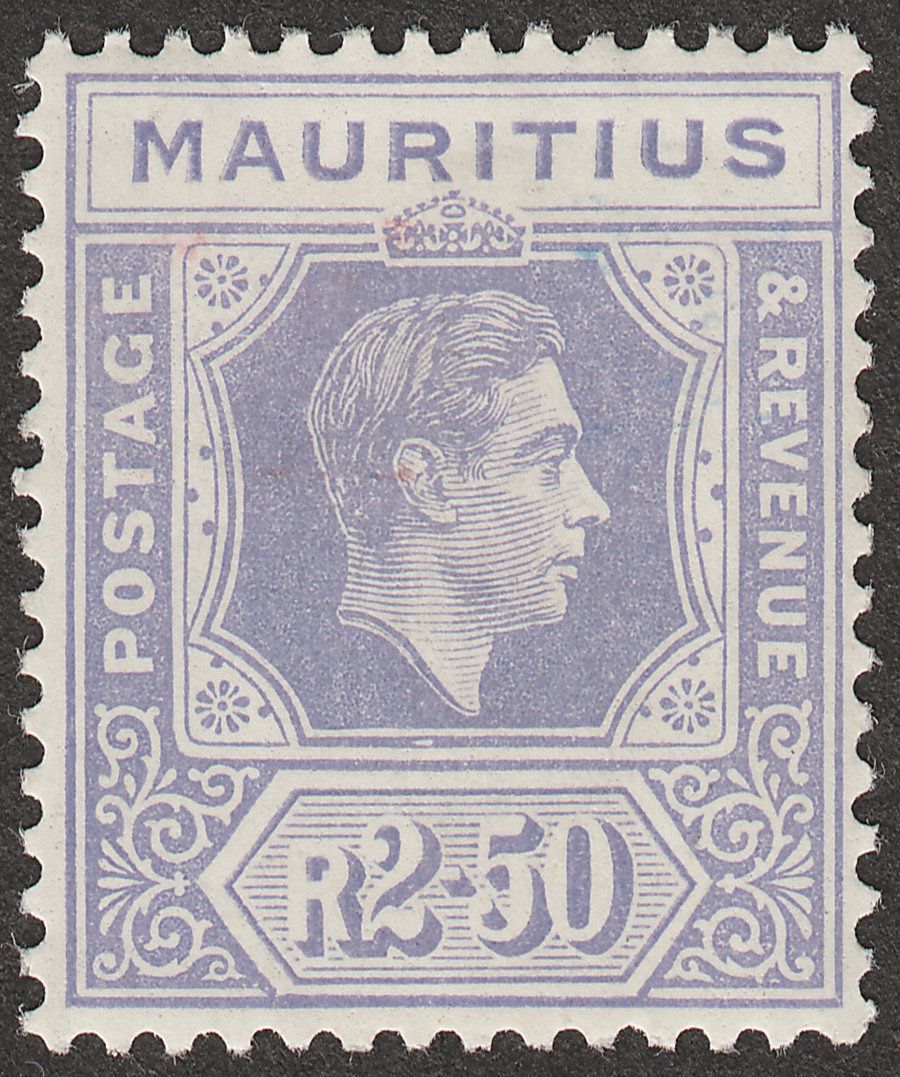 Mauritius 1938 KGVI 2r50c Pale Violet Chalky Paper Mint SG261