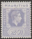 Click for more photos and details Mauritius 1938 KGVI 2r50c Pale Violet Chalky Paper Mint SG261