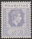 Mauritius 1938 KGVI 2r50c Pale Violet Chalky Paper Mint SG261